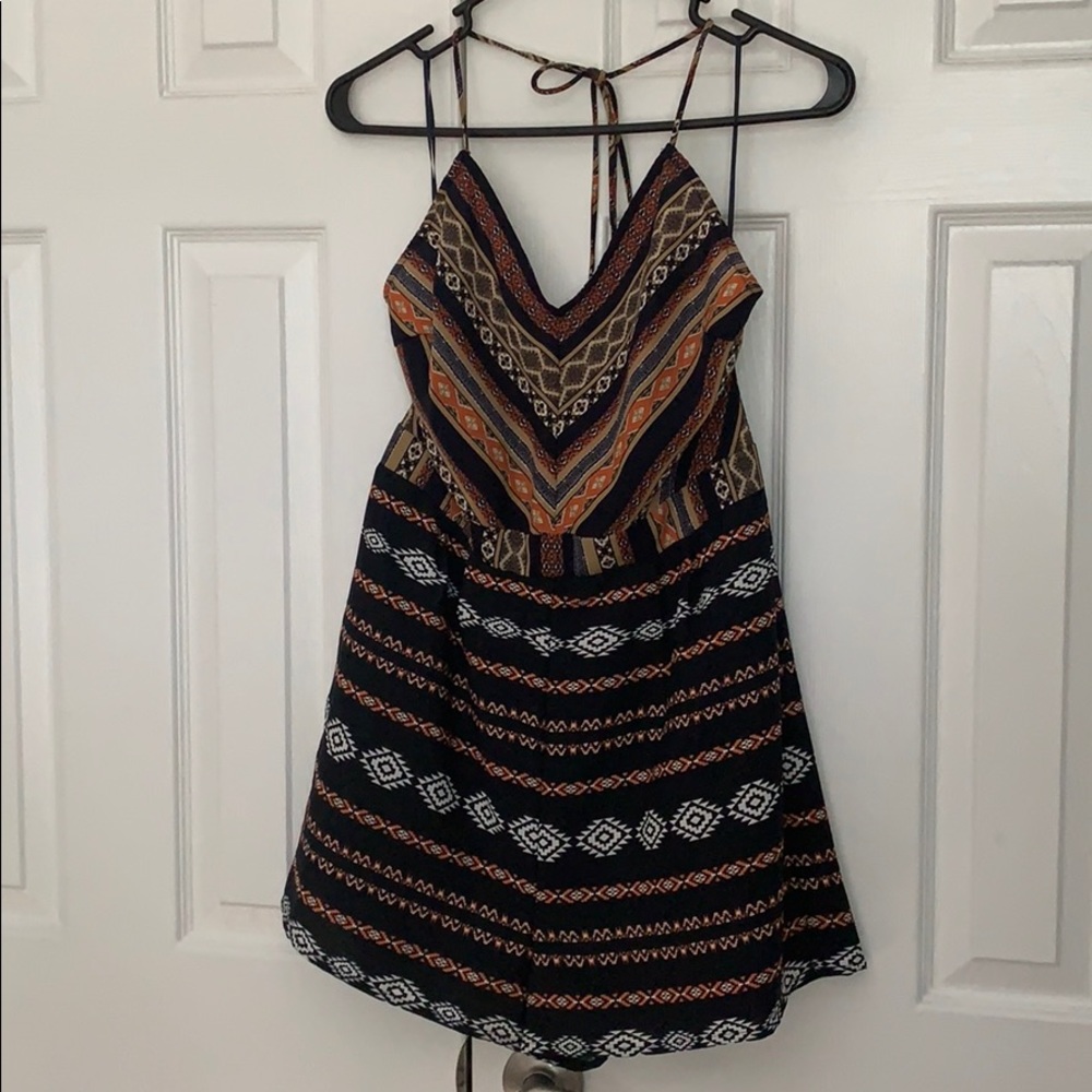 Tribal Patterned Romper with strappy back